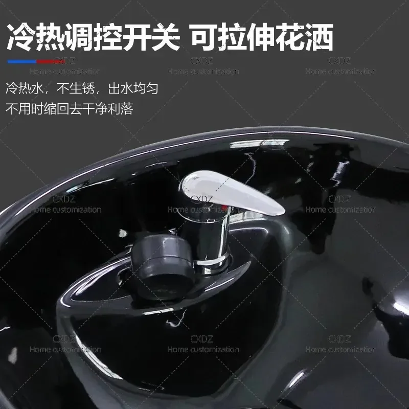 Barber Shop Shampoo Bed Hair Salon Special Semi Reclining Seat Flush Punch Bed With Armrest New Shampoo Chair