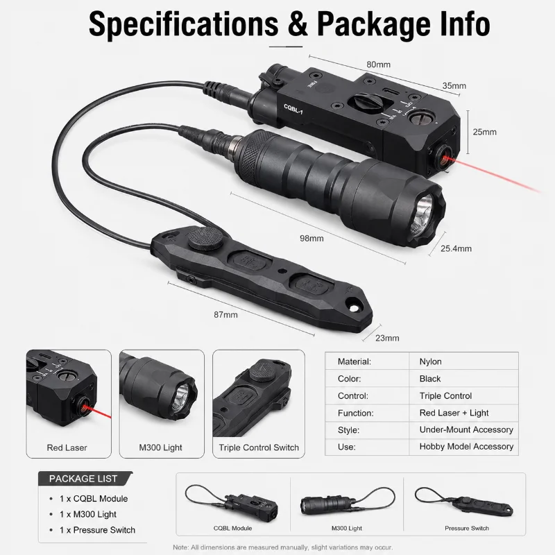 Portable CQBL Red Laser Locating Sight Nylon Build Under Mount Hobby Leisure Practice Model Toy