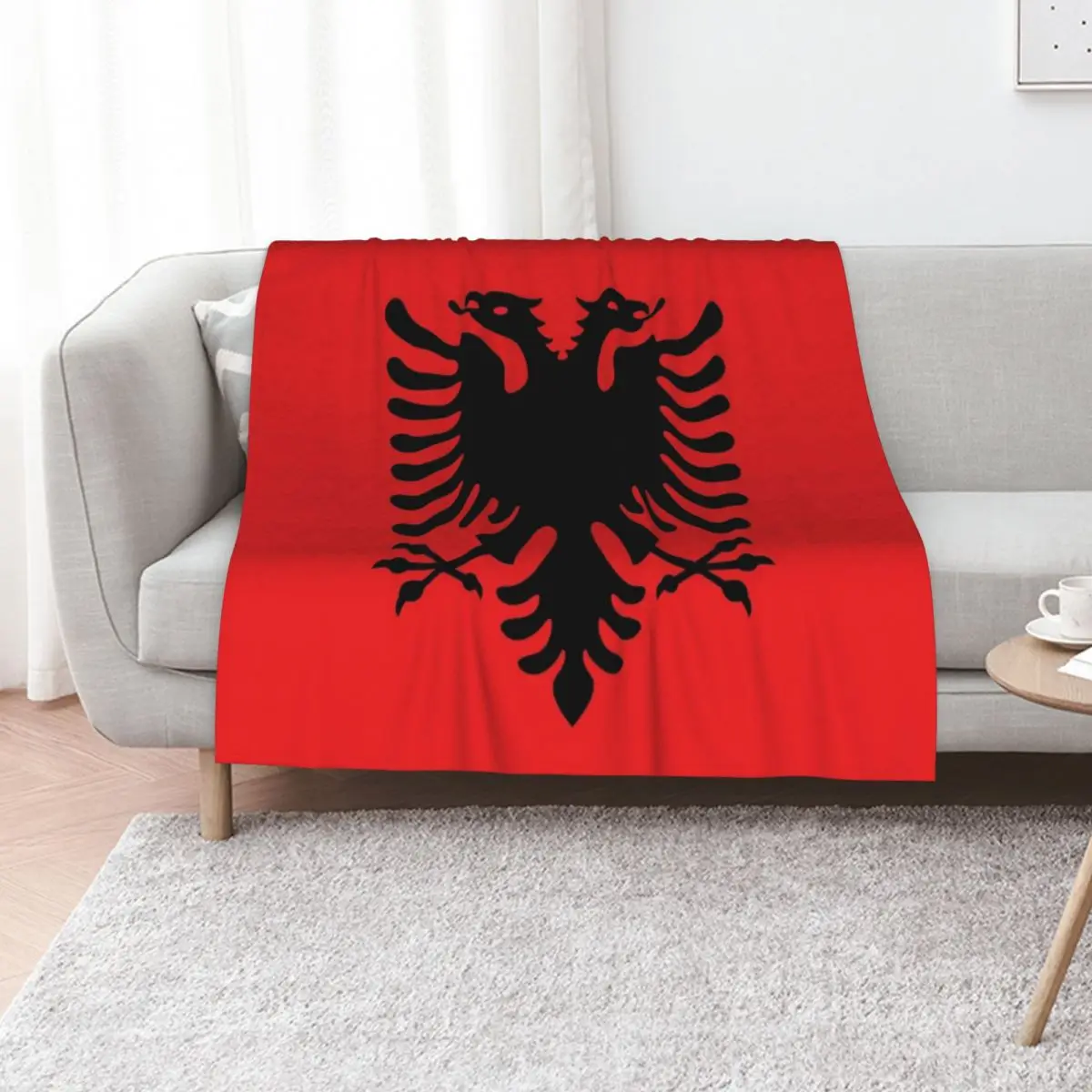 

The flag of Albania Throw Blanket blankets ands Moving Hairy Bed linens Blankets