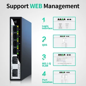 LiangGuo-Switch Ethernet Smart Management, 4 Türen, 2500m Netzwerk, Slot 10G SFP Plus, Webnetzwerk, Konfiguration, 2,5GBE 8 Hauptverkaufsschalter Gigabit 4 Türen - №6