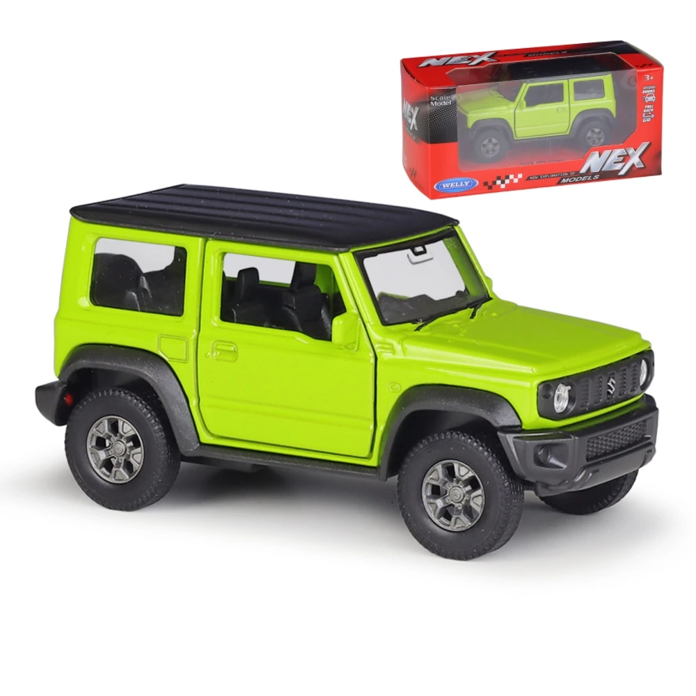 1/36 Suzuki Jimny SUV Toy Car Welly Diecast Metal Model Pull Back Doors Openable Educational Collection Gift For Boy Children