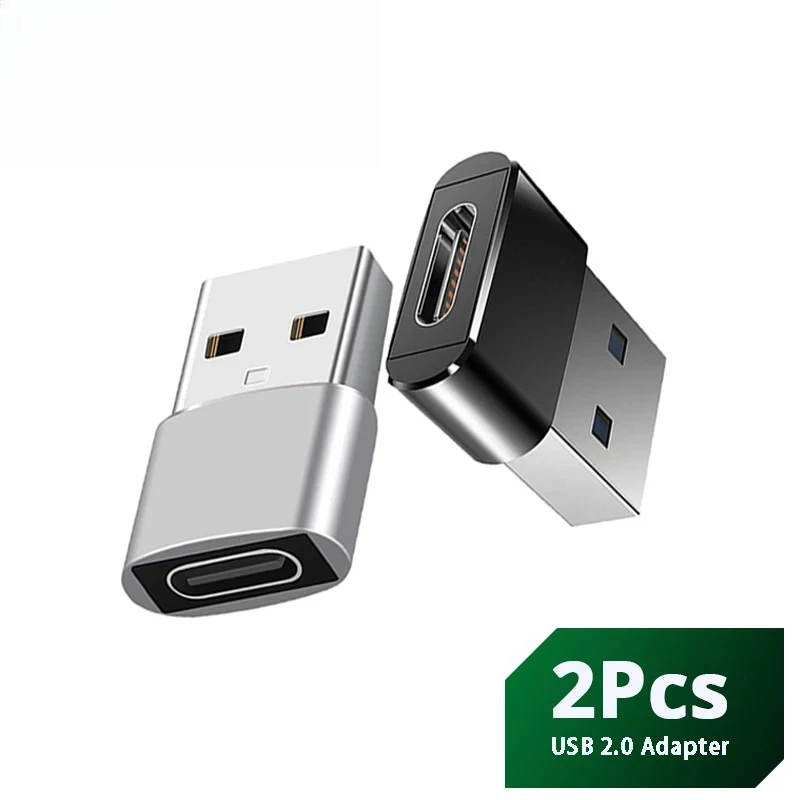 2Pcs USB To Type C Adapter USB USB-C Male for Micro USB Type-c Female Converter For Macbook for Samsung S20 USBC Connector