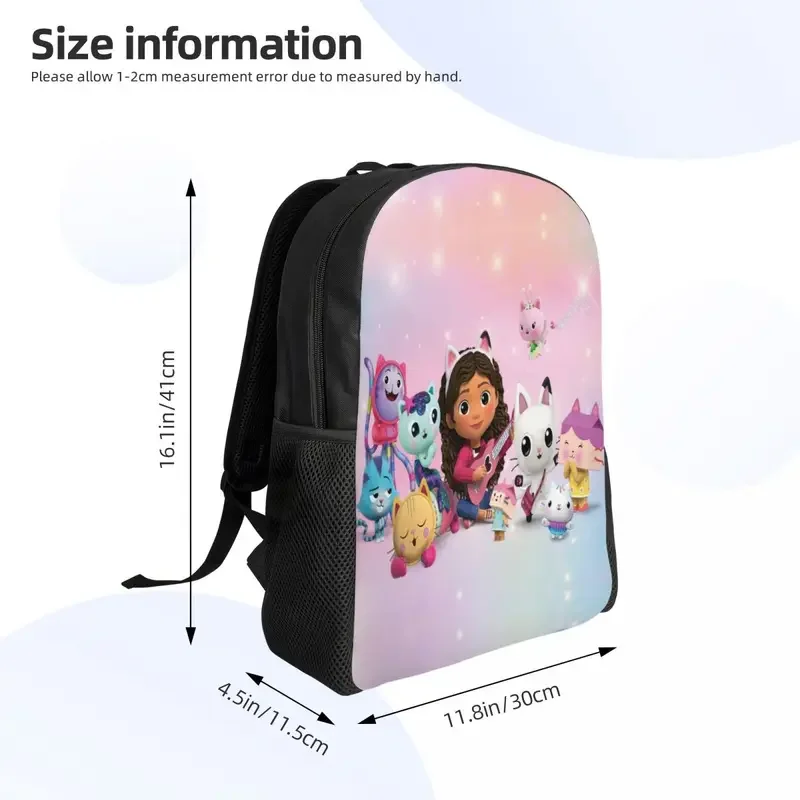 Mochila personalizada de Gabbys Mercat Cats para hombres y mujeres, bolsa de libros informal para la Escuela Universitaria, bolsas de casa de muñecas de dibujos animados