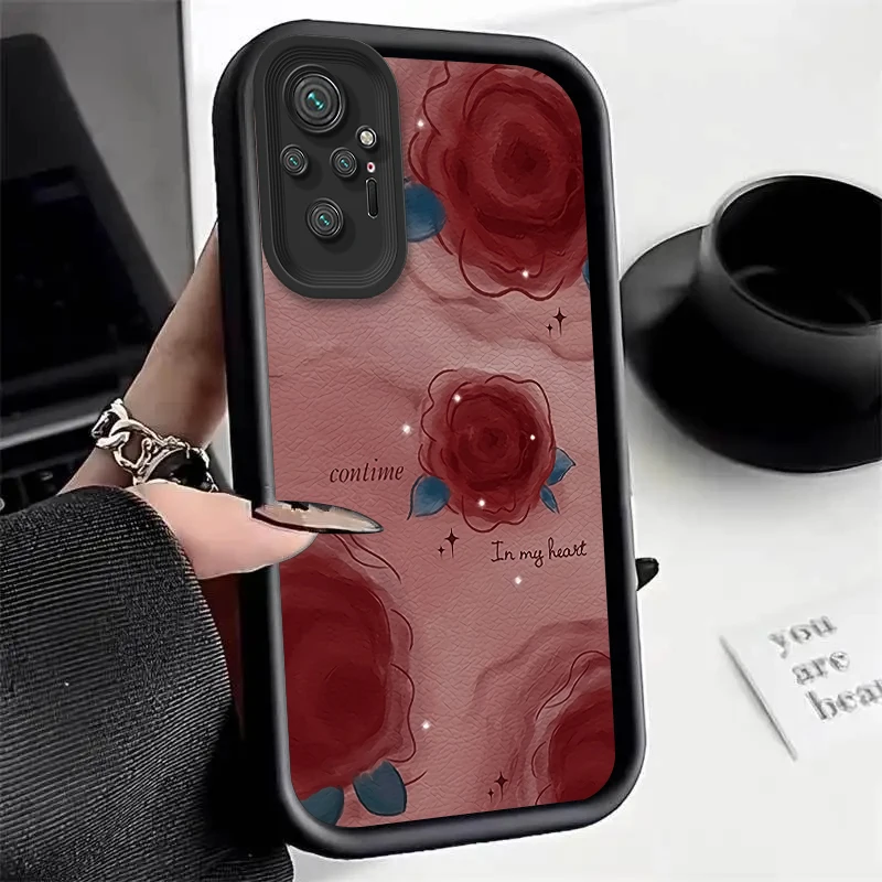 Note10Pro Rose Flower Silicone Phone Case On For Xiaomi Redmi Note 10 10s 4G 5G Pro Max Redmi 10 10A 10C Cover Redmi10A Redmi10C