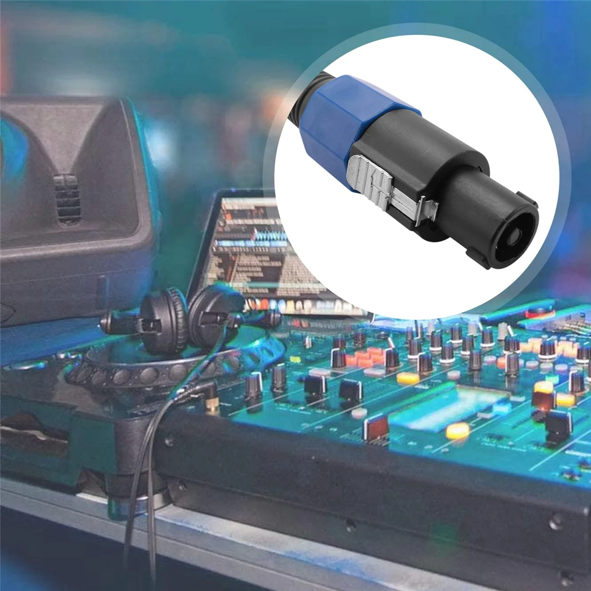 SMIEA Confezione da 2 cavi Speakon maschio da 25 piedi per Speakon, cavo audio professionale AWG calibro 12 Cavo per altoparlante DJ con twist lock