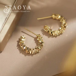 European and American Retro Metal C-shaped Semicircular Earrings For Womans 2023 New Fashion Jewelry Party Luxury Accessories
