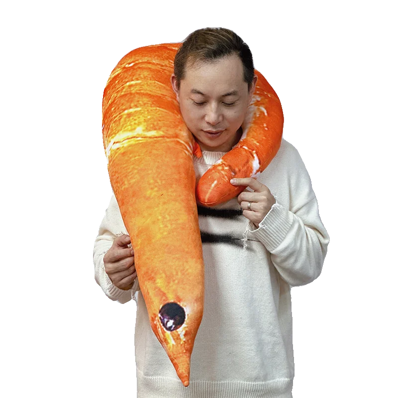 

Cute Big Shrimp Plush Pillow Toy Soft Creative Funny Birthday Gift Decoration 85cm 33inch DY10416