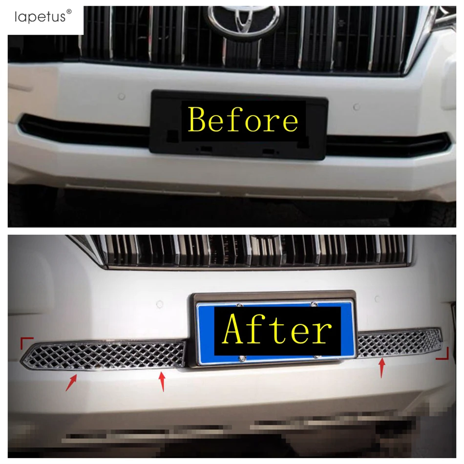 Front Bumper Below Grille Grill Frame Cover Trim For Toyota Land Cruiser Prado FJ150 2018 - 2020 ABS Chrome Accessories Exterior