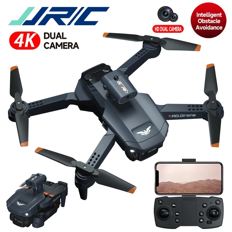 

JJRC H106 RC Drone with Obstacle Avoidance 6CH Gyroscope Foldable Drone Quadcopter 4K Dual Camera RC Helicopter Kids Toys