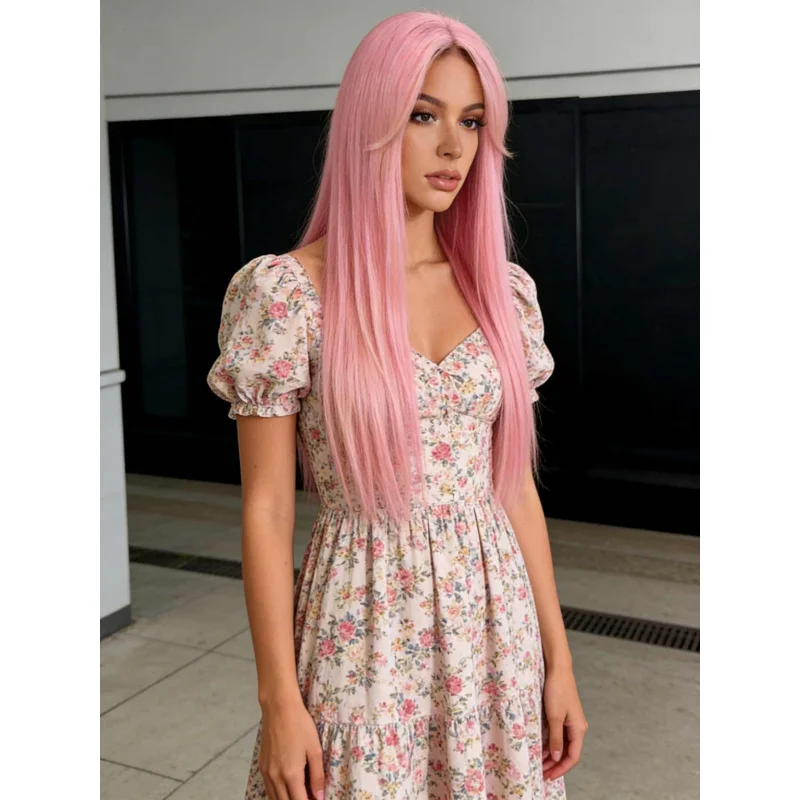 

Long Layered With Bangs Straight Synthetic fiber Shoulder Length Hair Party Wig