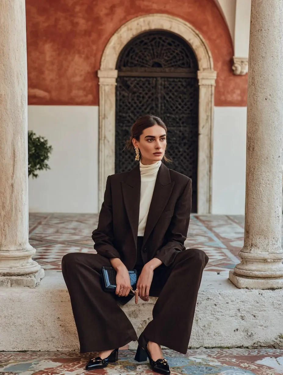 

Mia Muse Women's Sets Autumn Winter Elegant Edgy 2025 Chic Plain Long Sleeve Suit Collar Maxi Skirts Commute Sets