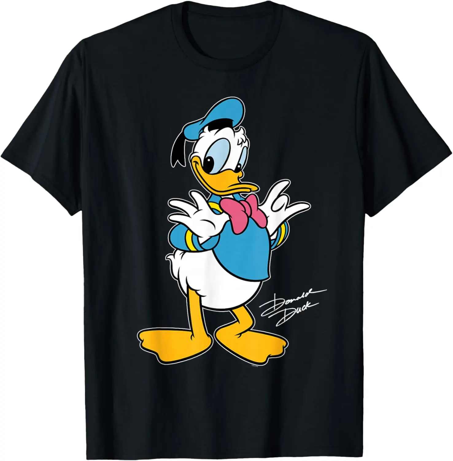 Donald Duck Retro Character Proud Pose Trip Matching T-Shirt 100% Cotton Trendy Y2K Short-Sleeve Tee-Soft, Quick-Drying,