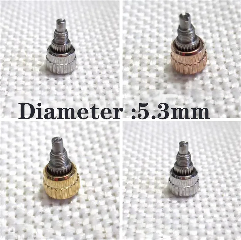 

Аксессуары для часовых механизмов, полностью стальные кнопки с головкой заводной головки, кнопки, аксессуары для часов, диаметр 5,3 мм