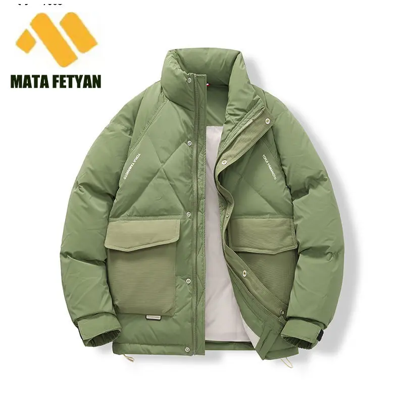 

Winter Men Casual Loose Streetwear Coat Warm Thickened White Duck Down Jacket Men's Windbreaker