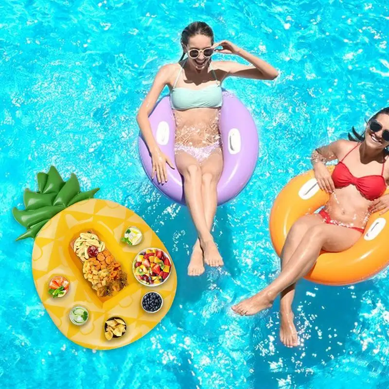 Inflatable Drink Holder Pineapple Shape Floating Colorful Inflatable Drink Holder Multifunctional Stable Decorative pool supply