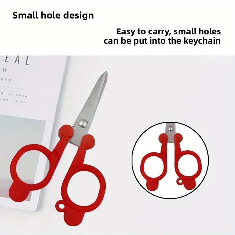 3.94 بوصة مقص قابل للطي مقبض بلاستيكي الفولاذ المقاوم للصدأ مقص السفر المحمولة الحرفية لوازم مكتبية منزلية أداة مكتبية