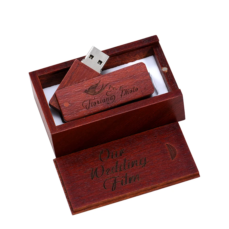 Высокоскоростная деревянная подарочная коробка USB 3.0 флэш-накопитель с бесплатным индивидуальным логотипом, карта памяти реальной емкости, 64 ГБ/32 ГБ/16 ГБ/8 ГБ U-диска