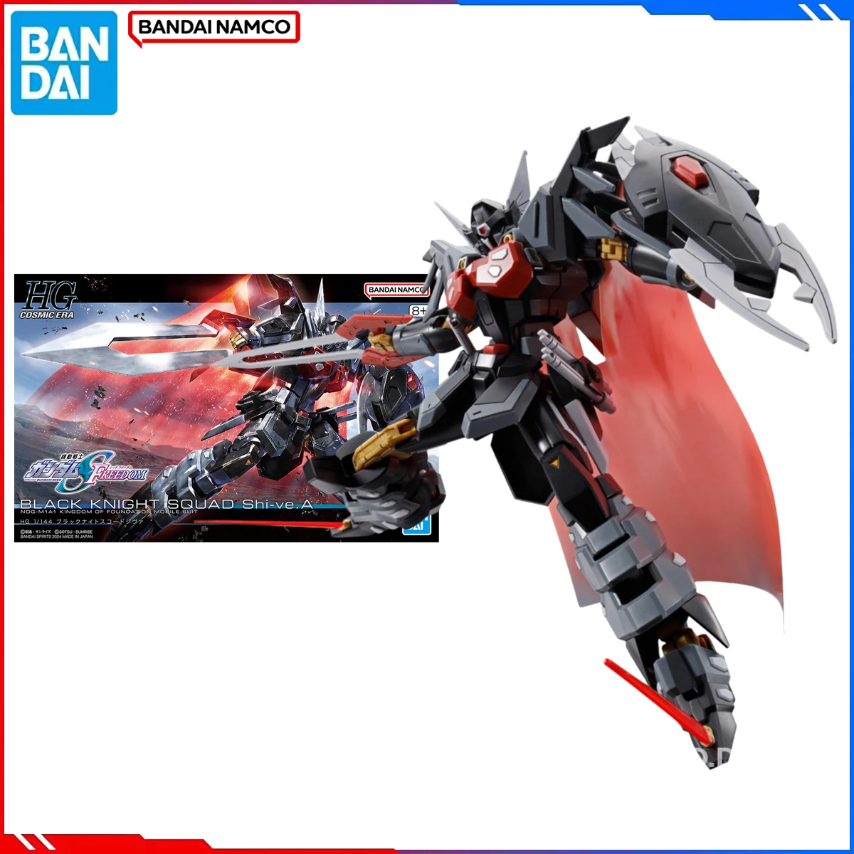 

Genuine Bandai Gundam Model Kits Original Black Knight Squad HGUC 1/144 Anime Figure Shi-ve.A Action Model Toys Gift for Kids