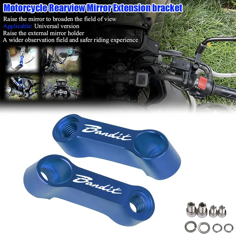 Ajuste para Suzuki GSF 250 600 600S 650 650S 650N 1200 1250 Bandit 650S adaptador elevador de soporte de extensión de espejo retrovisor de motocicleta