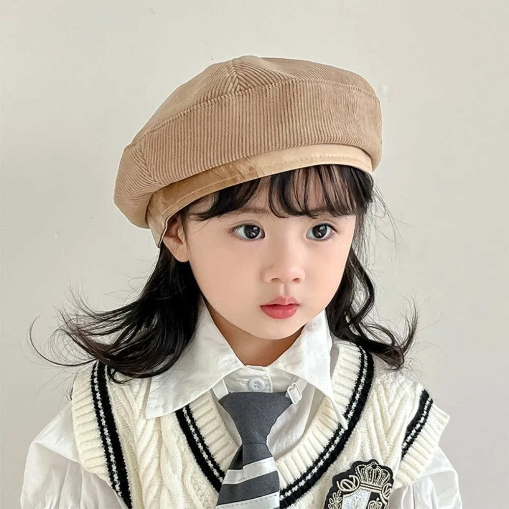 

Fashion Korean Baby Beret Corduroy Sweet Beanies Cap Spring Autumn Casual Painter Hats