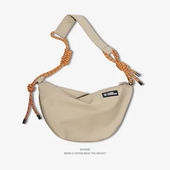 Bolso cruzado informal de nailon para mujer, bandolera de media luna, bolso de pecho, bolso de compras de viaje