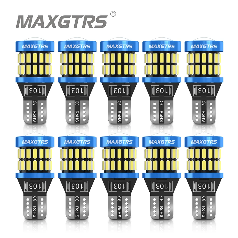 10x W5W T10 LED CANBUS No Error 5W5 12V 8W 950Lm Super Bright Car Interior Side Light 194 3030 SMD Auto Bulb White Amber Red