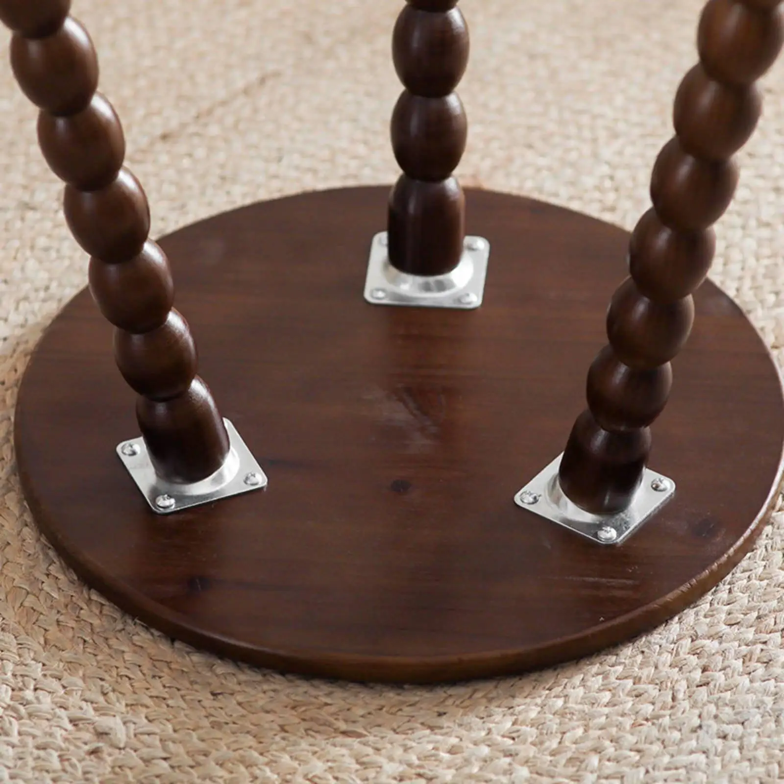 Unique Vintage Table Bead Leg Design Furniture Compact Side for Home Apartment Coffee Book Storage