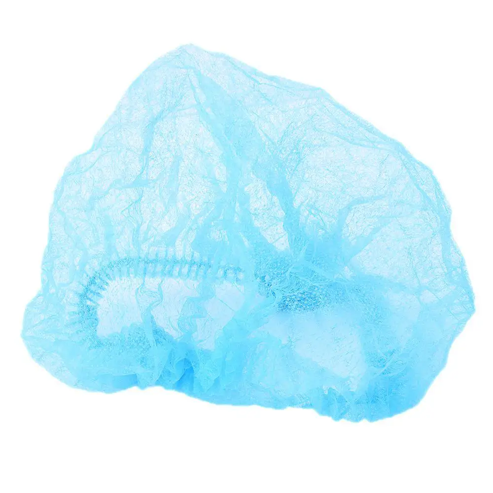 Disposable Pleated Elastic Mesh Shape Non-woven Bath Hat For Eyelash Extension Clear Waterproof Hair Hat Shower