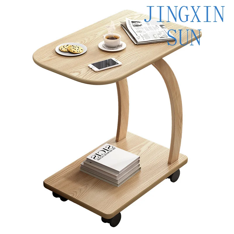Hotel Creative Movable Small Coffee Table Wheels Mini Bedroom Sofa Side Bedroom Bedside Table