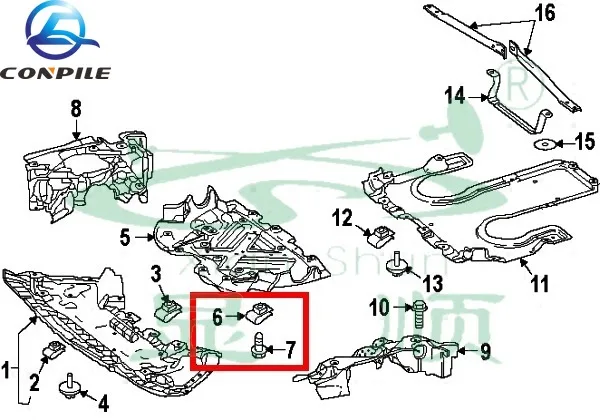 for Mercedes Benz C180 C200 C260 E200 E260 engine lower guard plate screw bottom plate rear seat bolt buckle nut