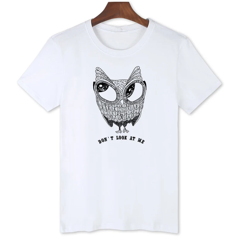 Creative Owl Sketch Printing T-Shirt Men's fashion Summer Tops Tees Hot Sale comfortable Shirts