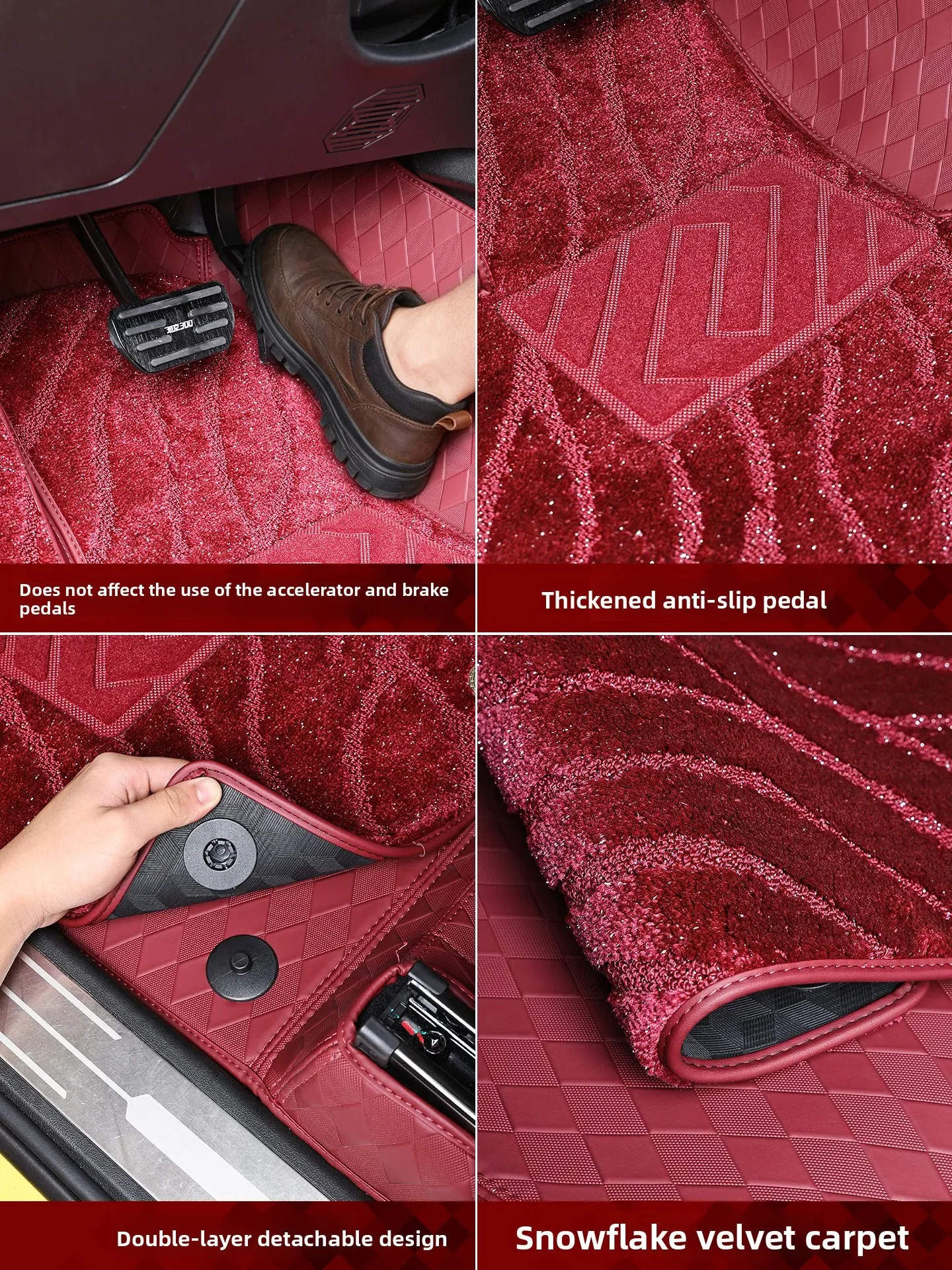For GWM Tank 300 2026 Car Full-Coverage Floor Mats Wear-Resistant Double Layers Leather+Starry Sky Foot Carpets Accessories detail image 5