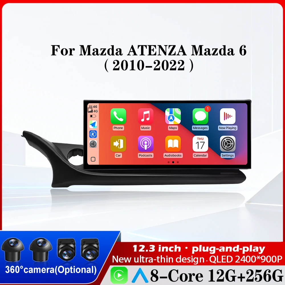 Android 16 Auto Radio For Mazda ATENZA Mazda 6 2020-2022 Multimedia Player Wireless Carplay Head Unit 12.3