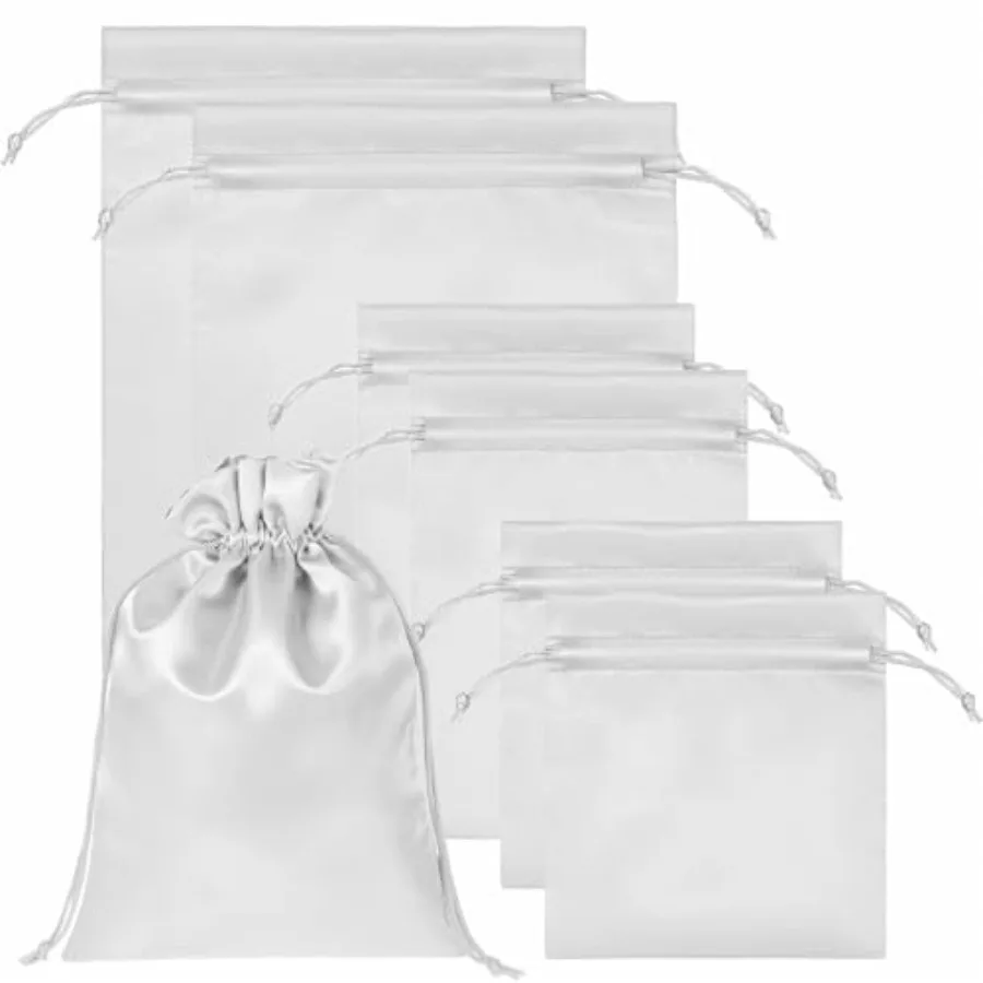6 Pcs Toy Storage Bags, Quality Satin Silk Drawstring Pouch Adjustable Microfiber Toy Organizer Bags Gift Bag Foldable Ditty Ba