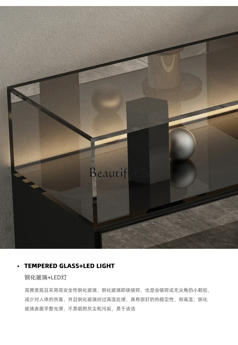N Italian Light Luxury Solid Wood Porch Chest of Drawer Living Room Wall Suspension Sideboard Cabinet Bedroom Locker