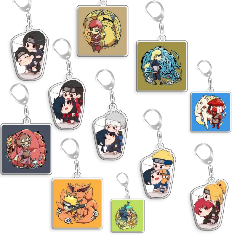 

For Naruto Hoshigaki Kisame Shukaku Sasori Killer Bee Uzumaki Naruto Acrylic Selfmade Cartoon Anime Keychain Pendant Toy Gift