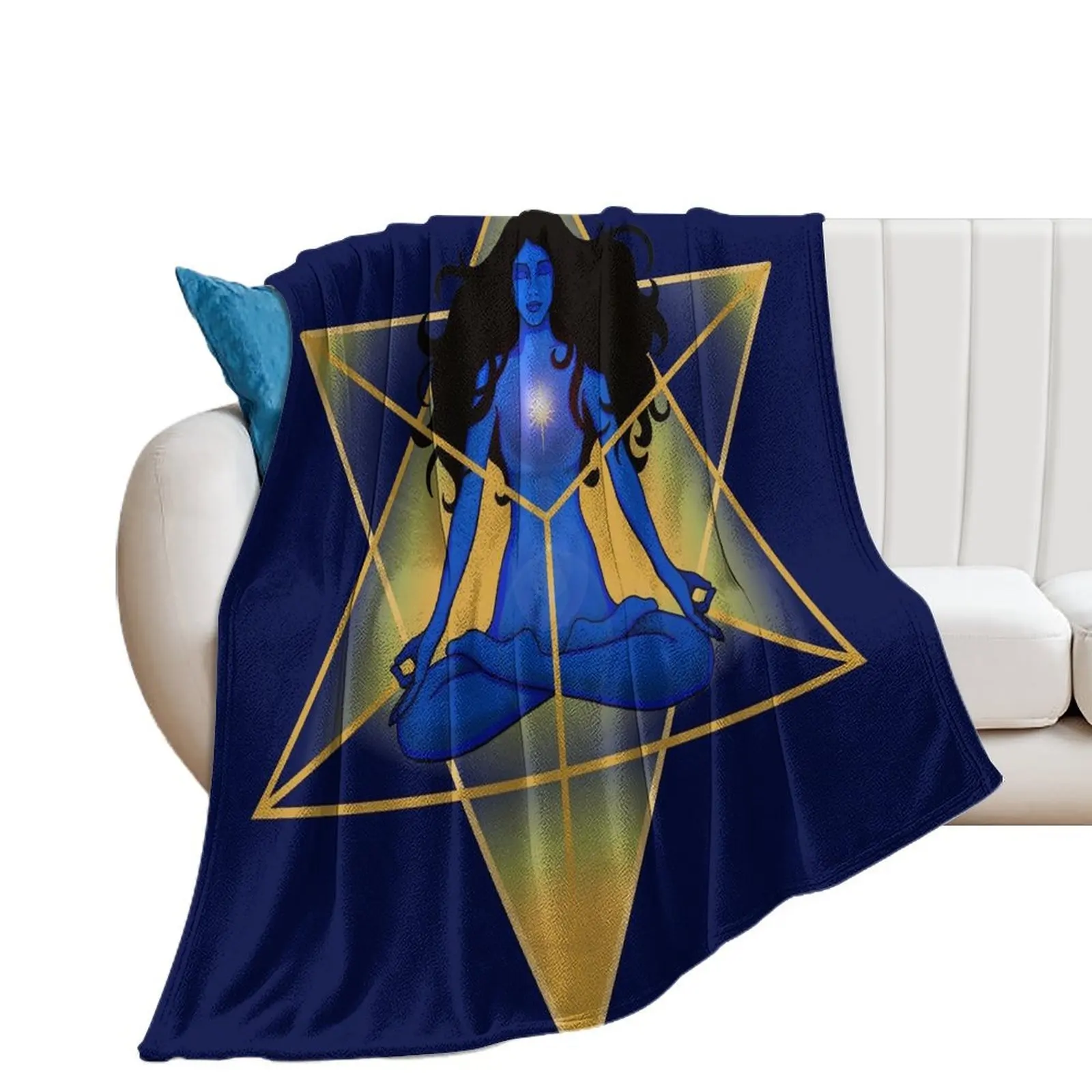 Woman inside Merkabah Throw Blanket For Sofa Thin Kid'S Soft Big Blankets