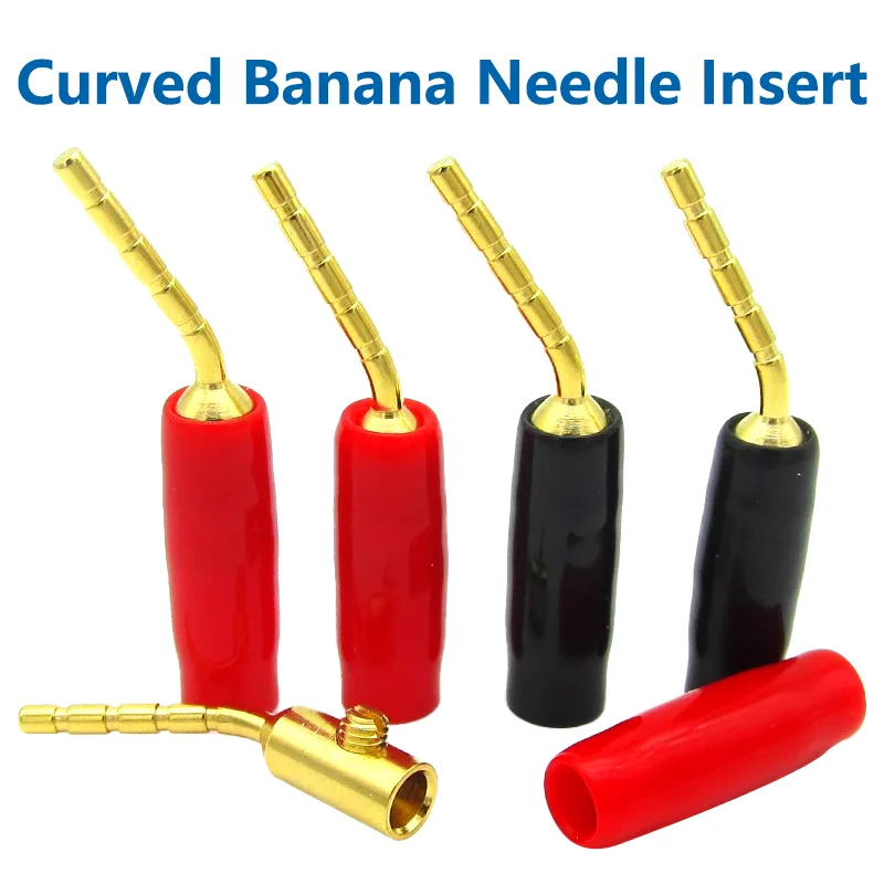 

20PCS/Set 2mm Red Black Banana Bend Pin Plug Connector Wire Cable Banana Screw Sock Speaker Audio Plug Adapter