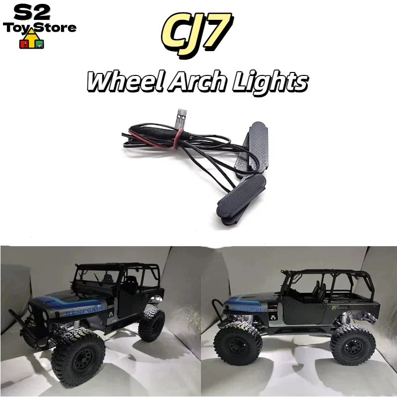 

Светодиодные фонари для колесных арок RC для Axial CJ7 SCX10 III, масштаб 1:10, аксессуар для тюнинга RC-краулеров, имитация Jeep, SY CJ7 RL
