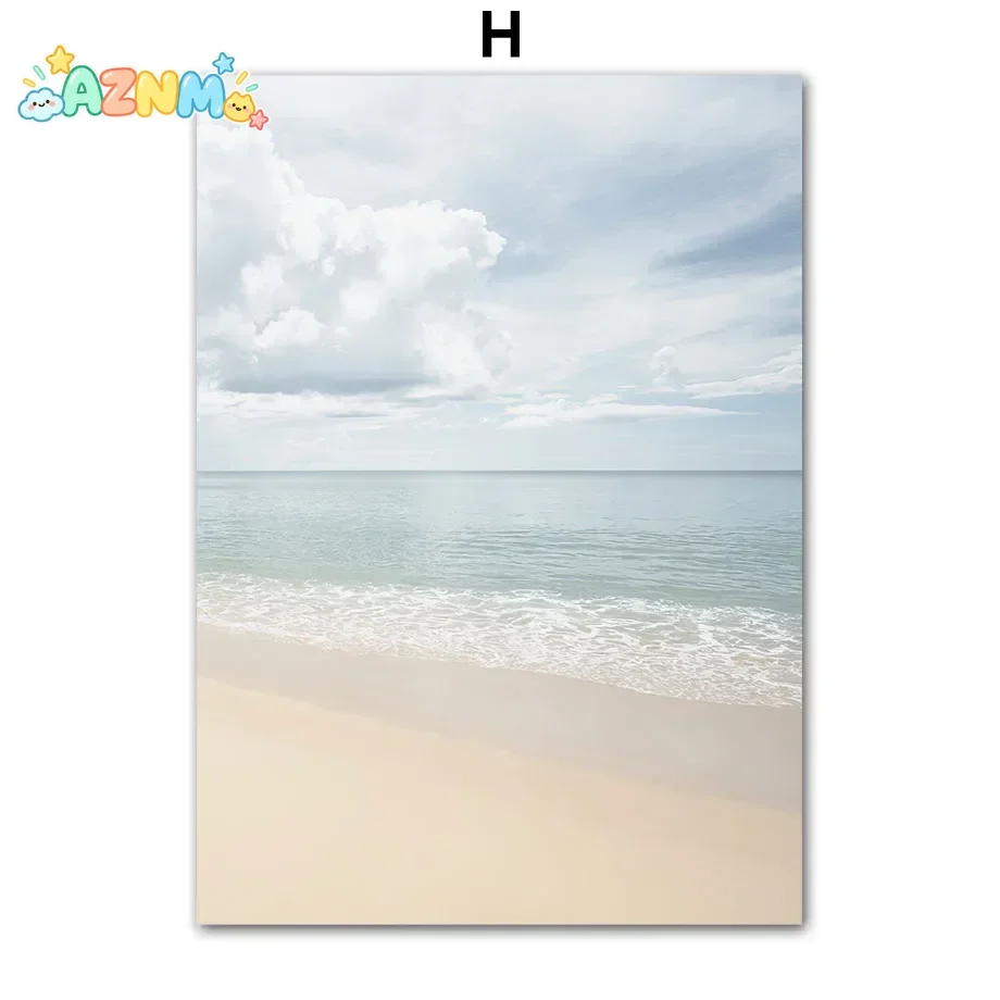 Sea Beach Reef Conch Coconut Tree Seascape Wall Art Canvas Painting Nordic Posters And Print Wall Pictures For Living Room De