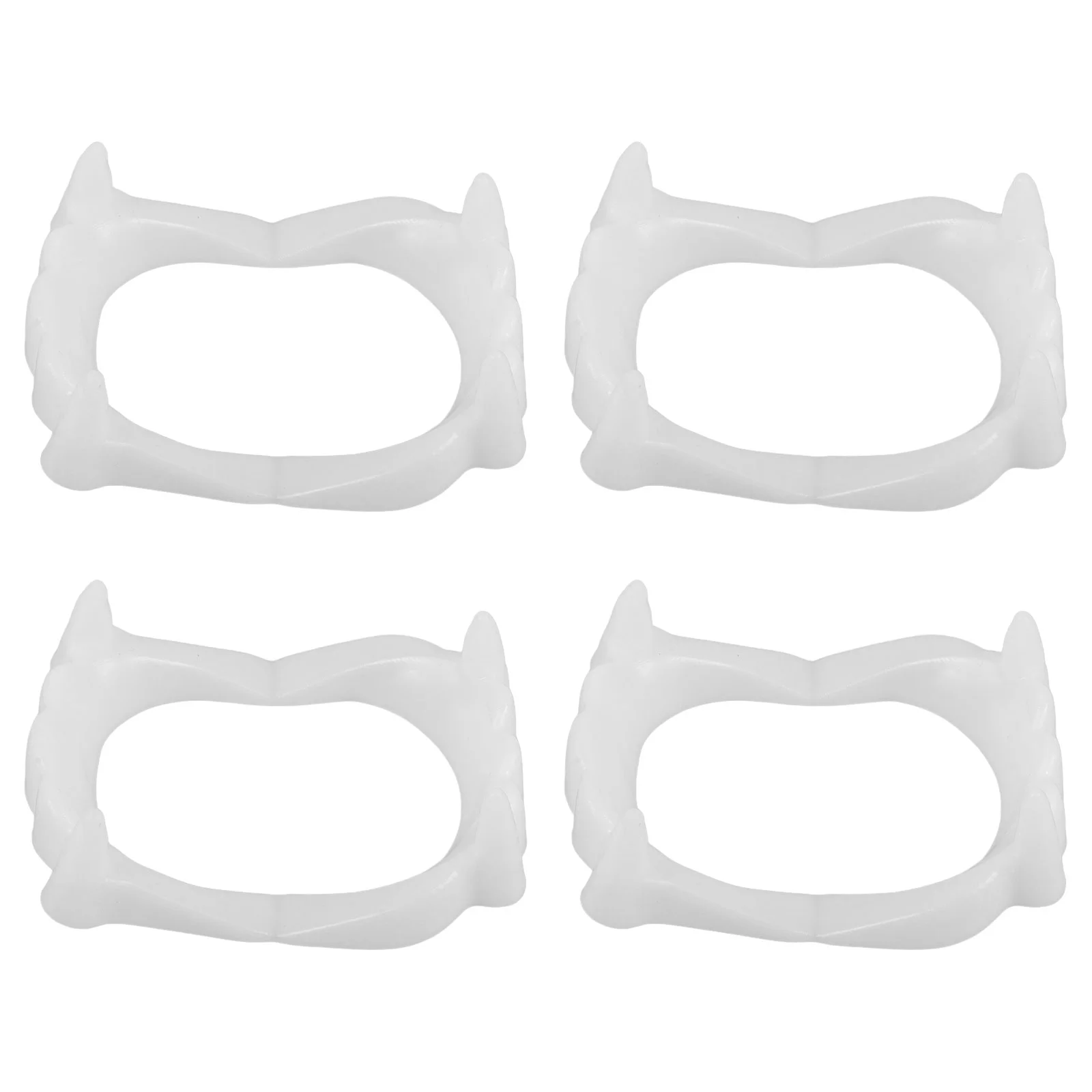 

4 Pcs Artificial Teeth Cosplay Props Spoof Tooth Fake Dentures Cover Halloween Party Make up