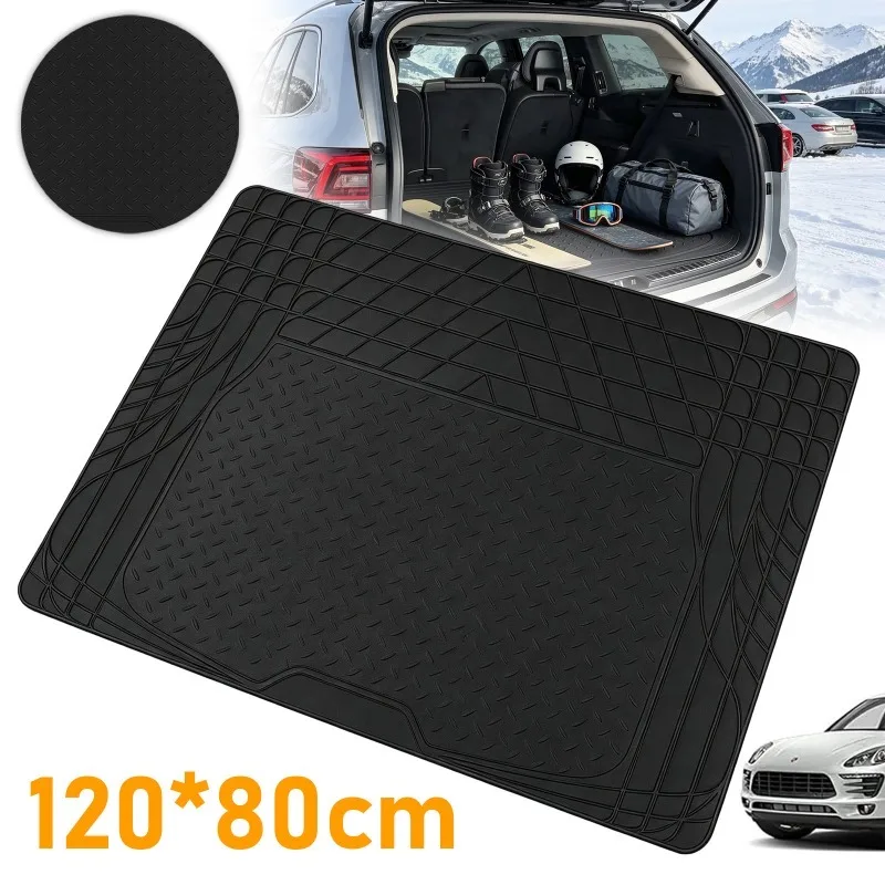 Mata do bagażnika samochodowego z PVC o wymiarach 120*80 cm, wodoodporna, antypoślizgowa, odporna na zarysowania, wytrzymała mata ochronna do bagażnika, przeznaczona do sedanów i SUV-ów, akcesoria do