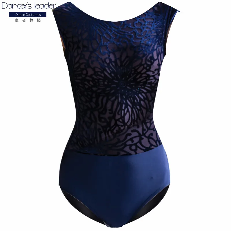 Ballet Leotard for Women's Practice Clothes Burnt Flower Velvet Big U-back Gymnastics Leotard Adult Ballerina Stage Costumes