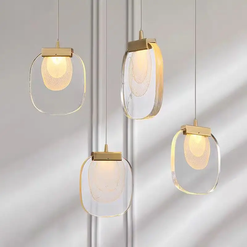 

Postmodern Simple Square Crystal Chandeliers, Luxury Lustre Creative, Villa Bedside Lamps, Interior Decoration, Dimmable