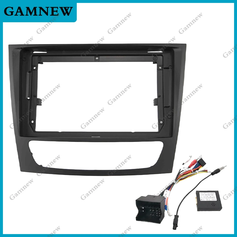 9 Inch Car Radio Fascias Frame For Mercedes Benz E-Class W211 CLS Class C219 2DIN Stereo Panel Harness Wiring Power Cord Canbus