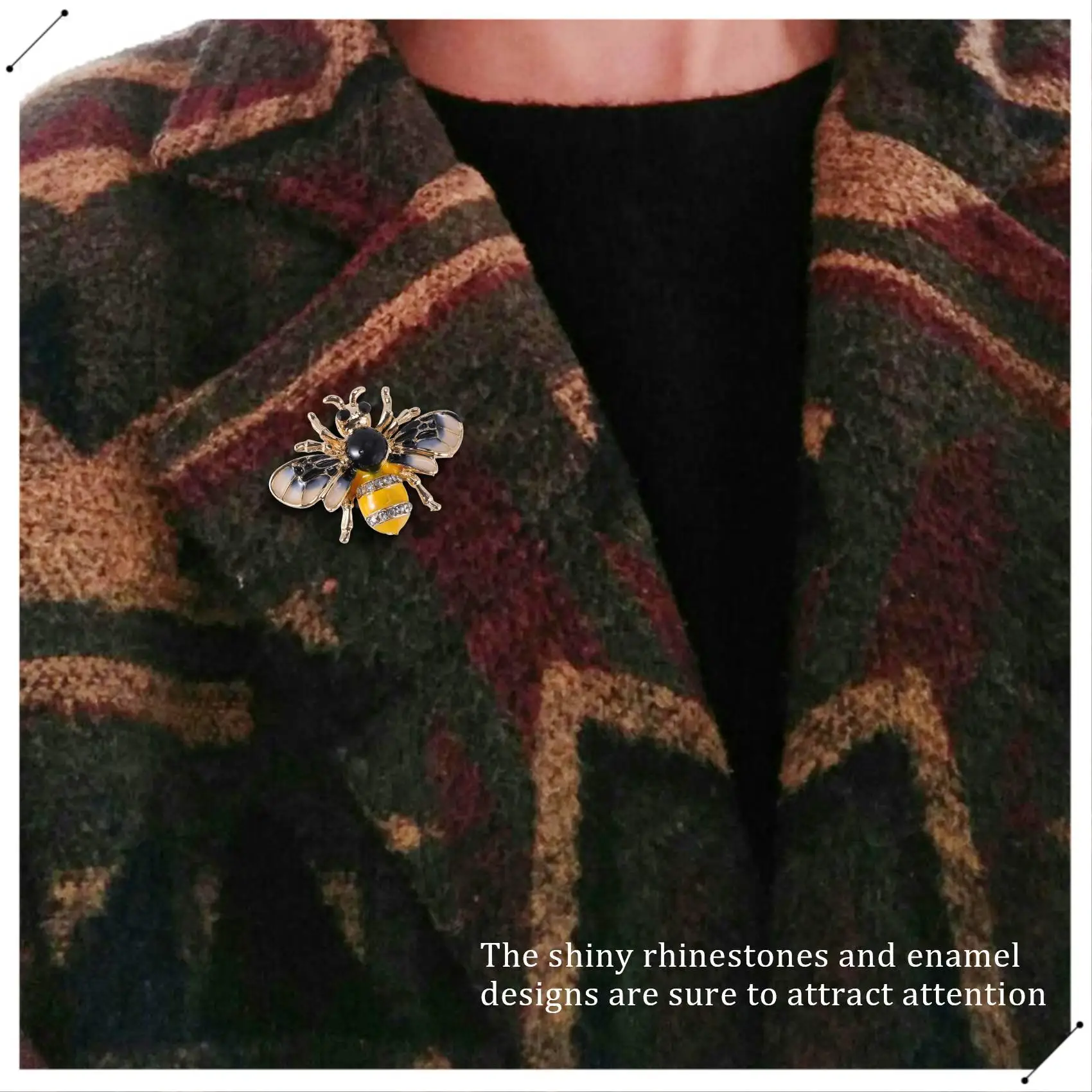 Fashionable Bumble Bee Crystal Brooch Pin Costume Badge Party Jewelry Gift Fashion Bee