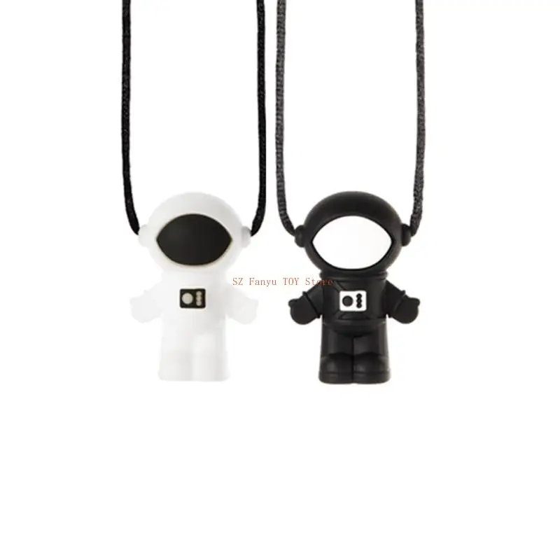 96GC Baby Silikon astronauta Teeth Autyzm Sensoryczny Naszyjnik maluch ząbek ząbku