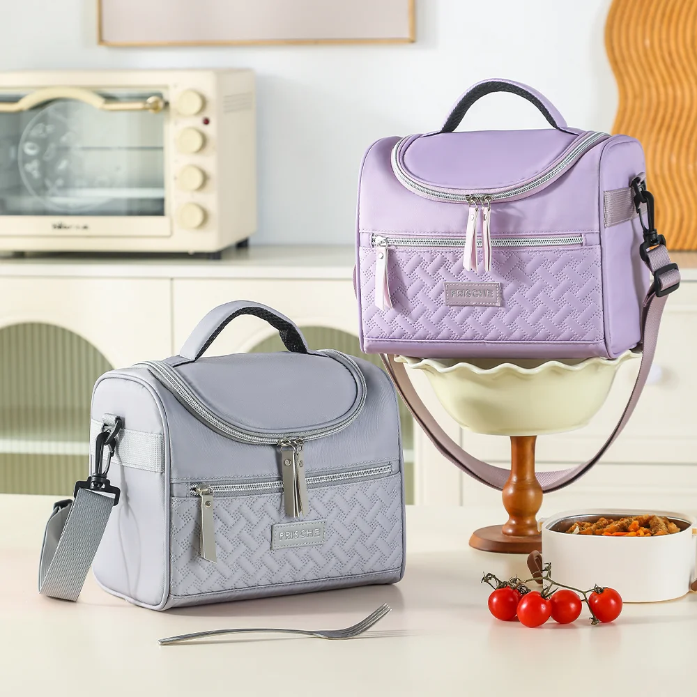 Fashion Insulated Lunch Tote Bag, Lightweight Thermal Food Bag for Office Workers, Portable Leakproof Bento Bag for Work Travel