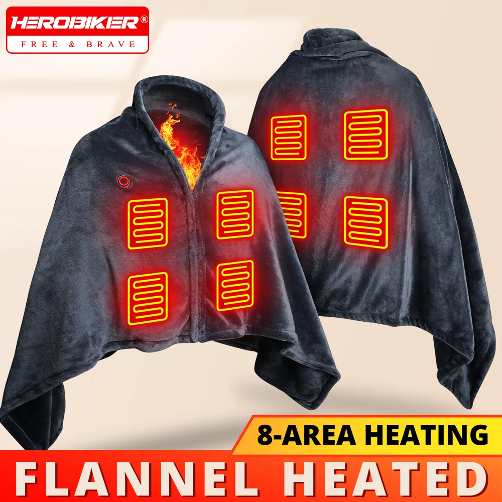 

HEROBIKER Electric Blanket USB Heated Blanket 3 Gears Heating Coral Velvet Shawl Wearable Household Winter Body Warmer