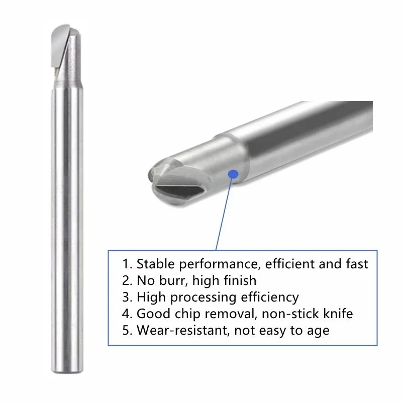 PCD Ball Nose Milling Cutter Carbide Engraving Drill Graphite Carbon Fiber Fiberglass Bakelite Processing Tool